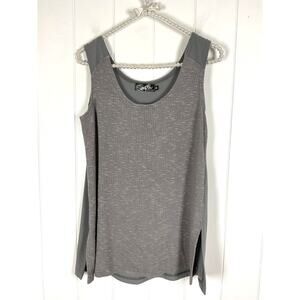 SYMPLI Wrinkle Free Travel Gray Call It A Day A Line Tank Top‎ Size 8